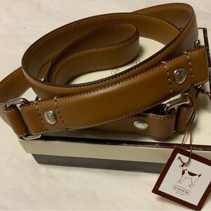 New with Tags Coach Light Brown 54” Dog Leash Below $350 Sz L Below $350 Retail